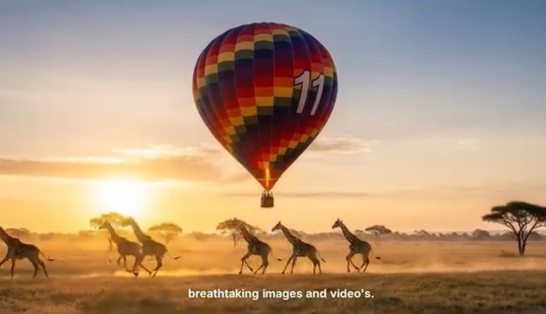 ElevenLabs — luchtballon met giraffen
