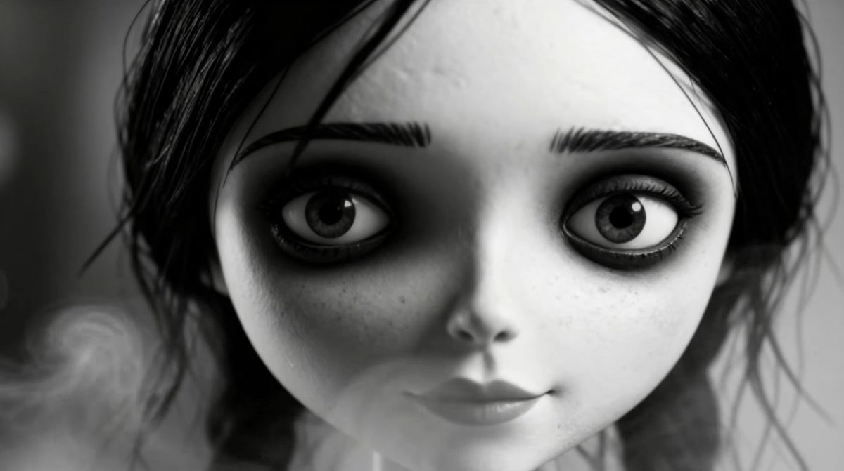 Jenna Ortega OMVA — close-up animatiefiguur
